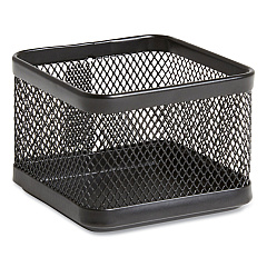 TRU RED Small Stackable Wire Mesh Accessory Holder, 3.46 x 3.46 x 2.75, Black (TUD24402446)