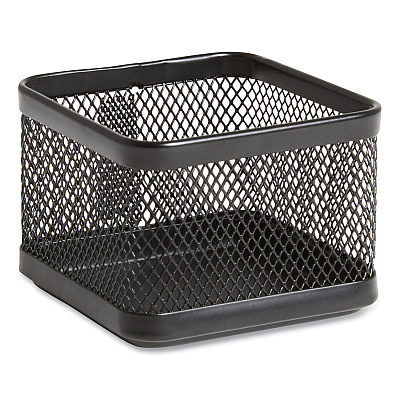 TRU RED Small Stackable Wire Mesh Accessory Holder, 3.46 x 3.46 x 2.75, Black (TUD24402446)