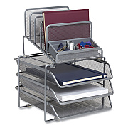 TRU RED All-in-One Wire Mesh Organizer, 10 Sections, Letter-Size, 11.61 x 13.11 x 8.86, Silver (TUD24402498)