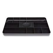 TRU RED Shallow Plastic Drawer Organizer, 13 Compartments, 9.11 x 14.11 x 1.24, Black (TUD24380811)