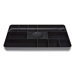 TRU RED Shallow Plastic Drawer Organizer, 13 Compartments, 9.11 x 14.11 x 1.24, Black (TUD24380811)
