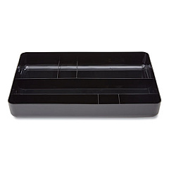 TRU RED Deep Plastic Drawer Organizer, Seven Compartment, 9.13 x 14.13 x 2.04, Black (TUD24380805)