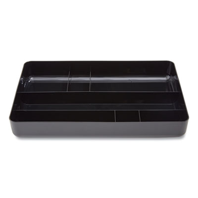 TRU RED Deep Plastic Drawer Organizer, Seven Compartment, 9.13 x 14.13 x 2.04, Black (TUD24380805)