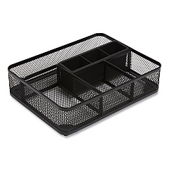 TRU RED Mesh Drawer Organizer, Seven Compartment, 9.76 x 7.48 x 2.68, Black (TUD24402495)