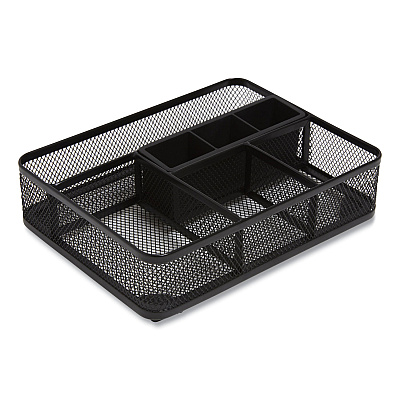 TRU RED Mesh Drawer Organizer, Seven Compartment, 9.76 x 7.48 x 2.68, Black (TUD24402495)