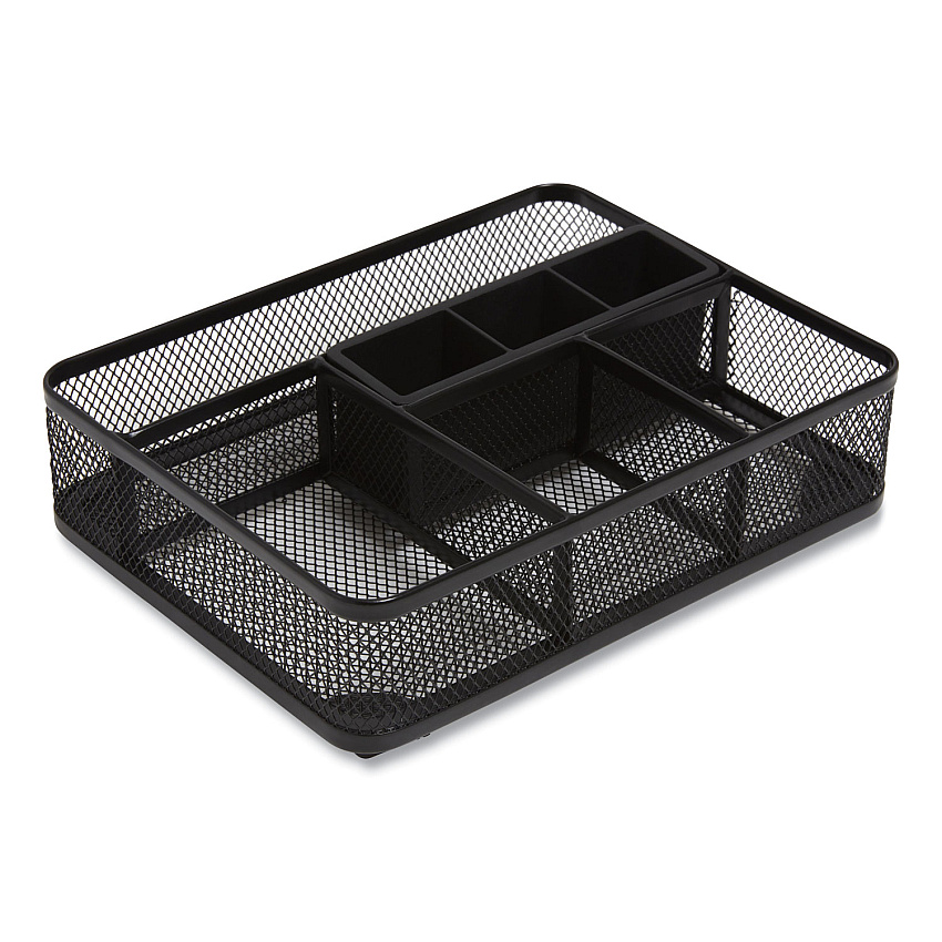 TRU RED Mesh Drawer Organizer, Seven Compartment, 9.76 x 7.48 x 2.68, Black (TUD24402495)
