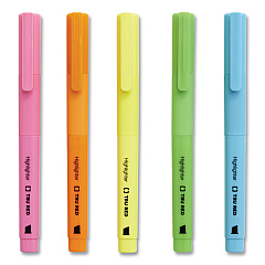 TRU RED Pen Style Chisel Tip Highlighter, Assorted Ink Colors, Chisel Tip, Assorted Barrel Colors, 5/Pack (TUD24376661)