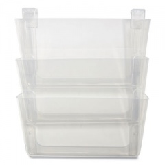 TRU RED Unbreakable Plastic Wall File, 3 Sections, Letter Size, 13" x 3.74" x 15.03", Clear (24380793)