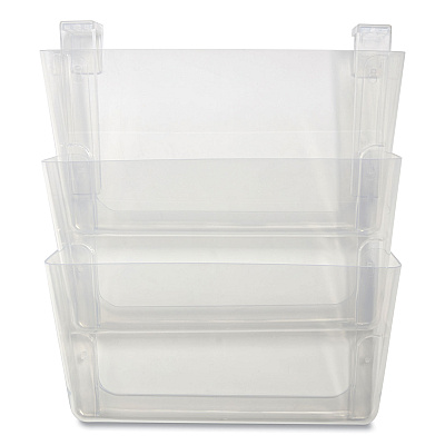 TRU RED Unbreakable Plastic Wall File, 3 Sections, Letter Size, 13" x 3.74" x 15.03", Clear (TUD24380793)