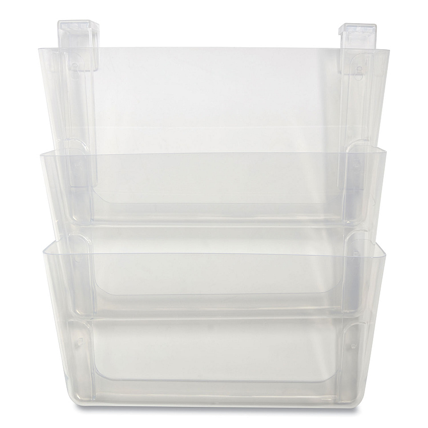 TRU RED Unbreakable Plastic Wall File, 3 Sections, Letter Size, 13" x 3.74" x 15.03", Clear (TUD24380793)