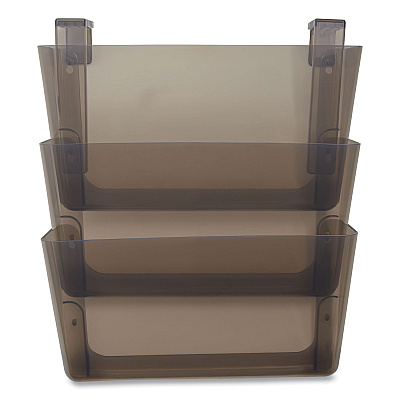 TRU RED Unbreakable Plastic Wall File, 3 Sections, Letter Size, 13" x 3.74" x 15.03", Smoke (TUD24380795)