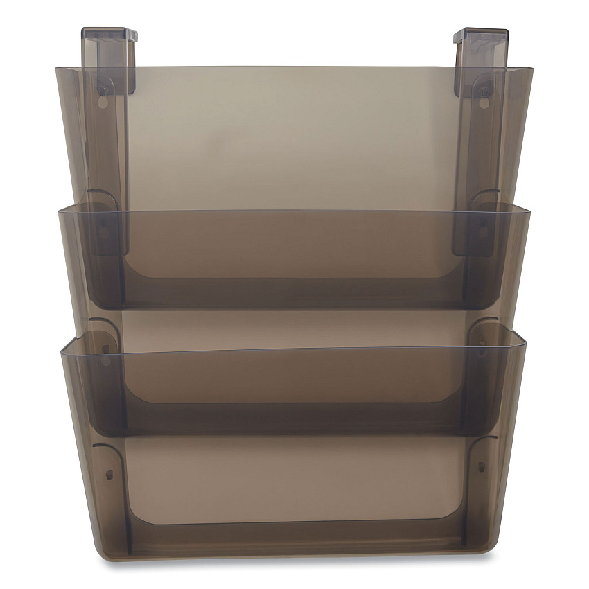 TRU RED Unbreakable Plastic Wall File, 3 Sections, Letter Size, 13" x 3.74" x 15.03", Smoke (TUD24380795)