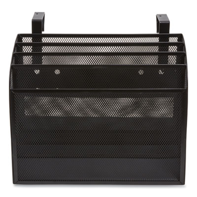 TRU RED Wire Mesh Incline Sorter, Enclosed Design, 4 Sections, Letter-Size, 12.99 x 6.49 x 10.15, Matte Black (TUD24402471)