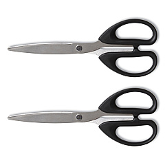 TRU RED Ambidextrous Stainless Steel Scissors, 8" Long, 3.86" Cut Length, Straight Symmetrical Black Handle, 2/Pack (TUD24380517)