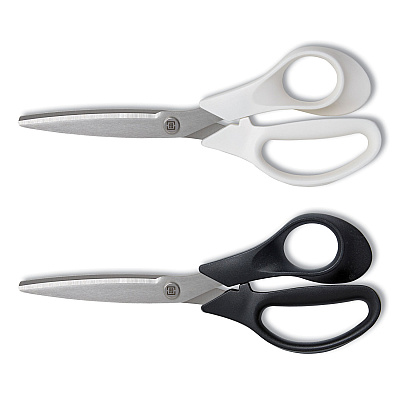 TRU RED Stainless Steel Scissors, 8" Long, 3.58" Cut Length, Straight Assorted Color Handles, 2/Pack (TUD24380494)