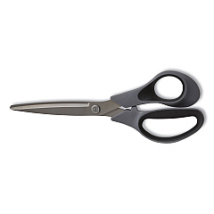 TRU RED Non-Stick Titanium-Coated Scissors, 8" Long, 3.86" Cut Length, Straight Gray/Black Handle, Gun-Metal Gray Blades, 2/Pack (TUD24380514)