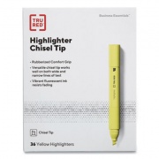 TRU RED Tank Style Chisel Tip Highlighter, Yellow Ink, Chisel Tip, Yellow Barrel, 36/Pack (24376637)