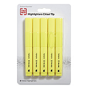 TRU RED Tank Style Chisel Tip Highlighter, Yellow Ink, Chisel Tip, Yellow Barrel, 5/Pack (TUD24376623)