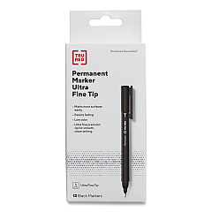 TRU RED Permanent Marker, Tank-Style, Medium Chisel Tip, Black, 5/Pack (TUD24376594)