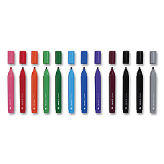 TRU RED Permanent Marker, Tank-Style, Medium Chisel Tip, Assorted Colors, 12/Pack (TUD24376662)