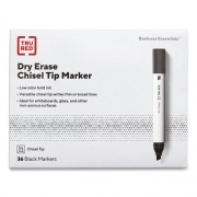 TRU RED Dry Erase Marker, Tank-Style, Medium Chisel Tip, Black, 36/Pack (24376643)
