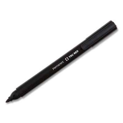 TRU RED Permanent Marker, Pen-Style, Fine Bullet Tip, Black, 36/Pack (TUD24376667)