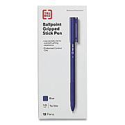 TRU RED Gripped Ballpoint Pen, Stick, Medium 1 mm, Blue Ink, Blue Barrel, Dozen (TUD24328145)