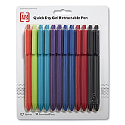 TRU RED Quick Dry Gel Pen, Retractable, Fine 0.5 mm, Assorted Ink and Barrel Colors, 5/Pack (TUD24377041)
