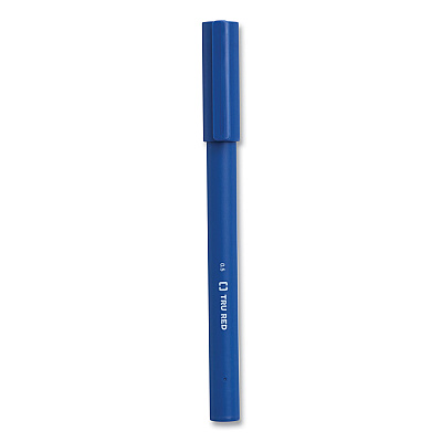 TRU RED Quick Dry Gel Pen, Stick, Fine 0.5 mm, Blue Ink, Blue Barrel, Dozen (TUD24377023)
