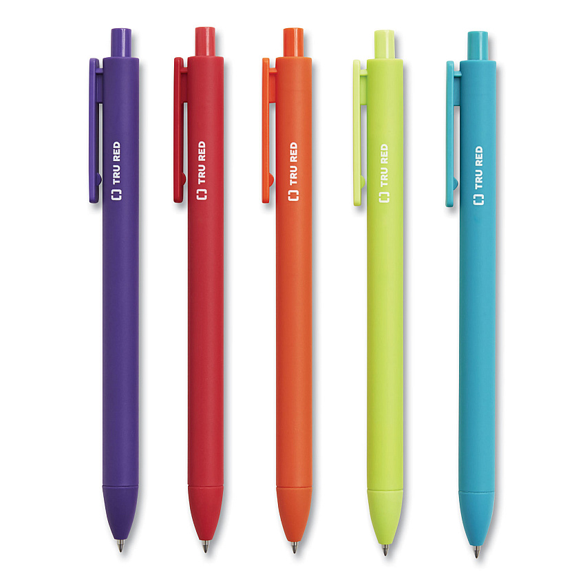 TRU RED Quick Dry Gel Pen, Retractable, Medium 0.7 mm, Assorted Ink and Barrel Colors, 5/Pack (TUD24377024)