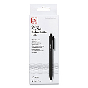 TRU RED Quick Dry Gel Pen, Retractable, Medium 0.7 mm, Black Ink, Black Barrel, Dozen (TUD24377026)