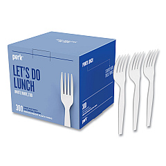 Perk Eco-ID Mediumweight Compostable Cutlery, Fork, White, 300/Pack (PRK24394114)