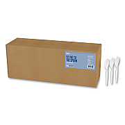 Perk Mediumweight Plastic Cutlery, Teaspoon, White, 1,000/Pack (PRK24390992)