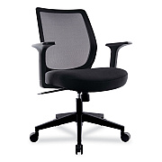 Union & Scale Essentials Mesh Back Fabric Task Chair with Arms, Supports Up to 275 lb, Black Fabric Seat, Black Mesh Back, Black Base (UOS24398920)