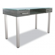 Union & Scale Prestige Glass Writing Desk, 47.1" x 23.5" x 29.5", Gray (24398955)