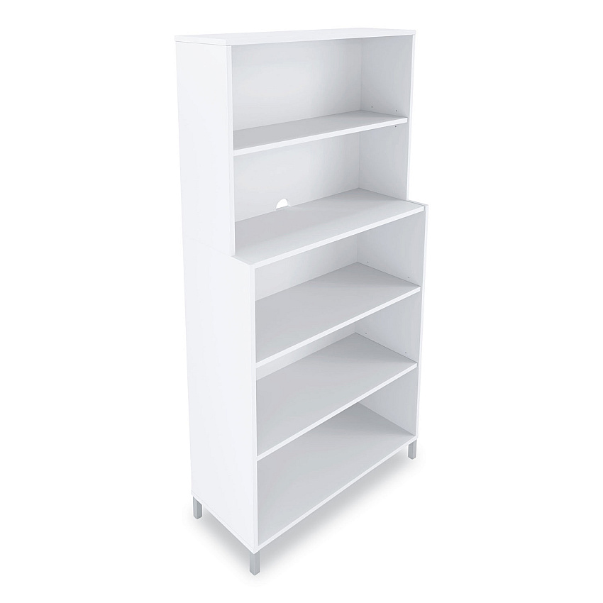 Union & Scale Essentials Laminate Bookcase, Five-Shelf, 35.8w x 14.9d x 72h, White (UOS24398952)