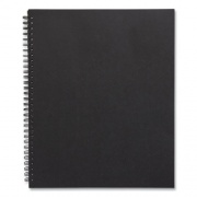TRU RED Wirebound Soft-Cover Notebook, 1 Subject, Narrow Rule, Black Cover, 11 x 8.5, 80 Sheets (24377310)
