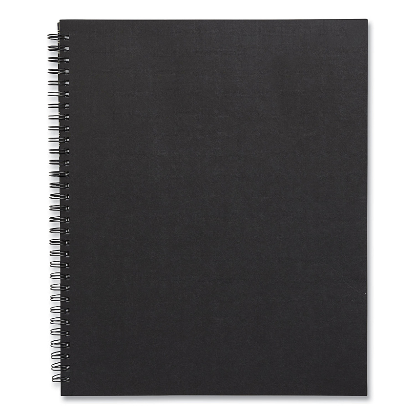 TRU RED Wirebound Soft-Cover Notebook, 1-Subject, Narrow Rule, Black Cover, (80) 11 x 8.5 Sheets (TUD24377310)