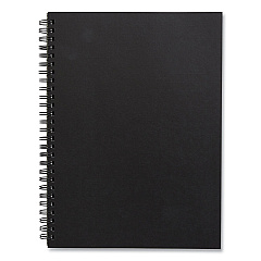 TRU RED Wirebound Soft-Cover Notebook, 1-Subject, Narrow Rule, Black Cover, (80) 9.5 x 6.5 Sheets (TUD24377305)