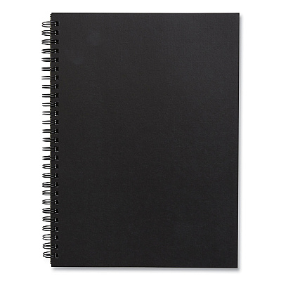 TRU RED Wirebound Soft-Cover Business-Meeting Journal, 1-Subject, Meeting-Minutes/Notes Format, Black Cover, (80) 9.5 x 6.5 Sheets (TUD24377308)