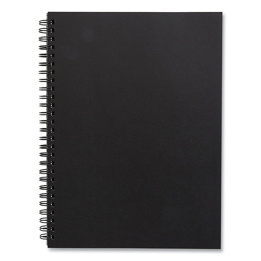 TRU RED Wirebound Soft-Cover Business-Meeting Journal, 1-Subject, Meeting-Minutes/Notes Format, Black Cover, (80) 9.5 x 6.5 Sheets (TUD24377308)