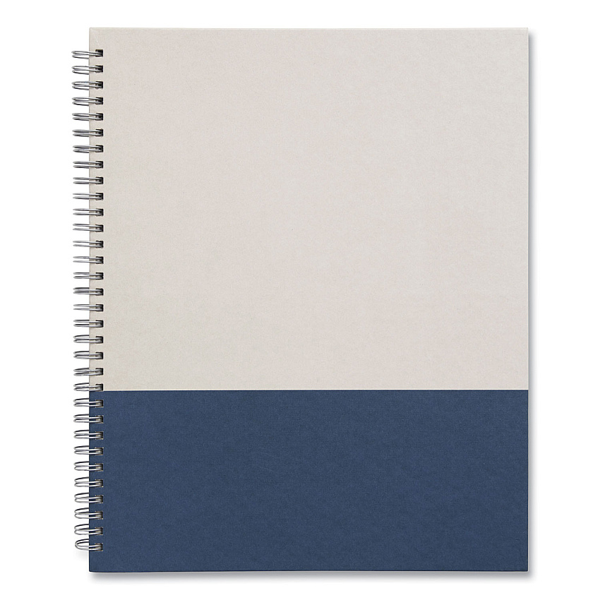 TRU RED Wirebound Hardcover Notebook, 1-Subject, Narrow Rule, Gray/Blue Cover, (80) 11 x 8.5 Sheets (TUD24383520)