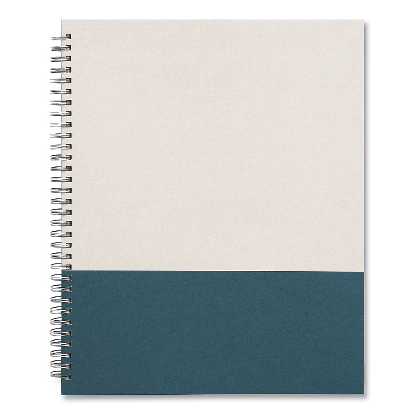 TRU RED Wirebound Hardcover Notebook, 1-Subject, Narrow Rule, Gray/Teal Cover, (80) 11 x 8.5 Sheets (TUD24383517)