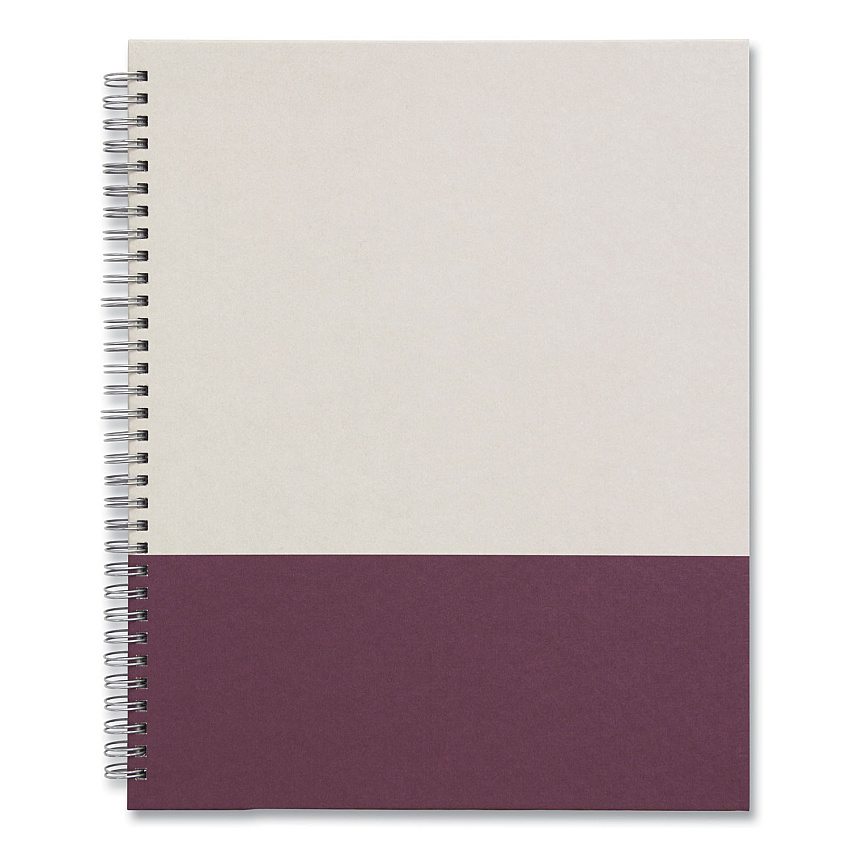 TRU RED Wirebound Hardcover Notebook, 1-Subject, Narrow Rule, Gray/Purple Cover, (80) 11 x 8.5 Sheets (TUD24383514)