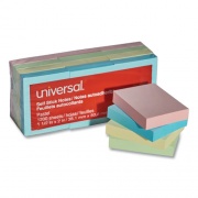 Universal Self-Stick Note Pads, 1.5" x 2", Assorted Pastel Colors, 100 Sheets/Pad, 12 Pads/Pack (35663)