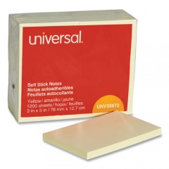 Universal Self-Stick Note Pads, 3" x 5", Yellow, 100 Sheets/Pad, 12 Pads/Pack (35672)