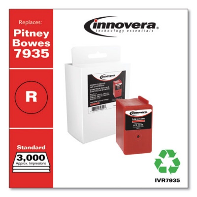 Innovera Compatible Red Postage Meter Ink, Replacement for 793-5 (7935), 3,000 Page-Yield