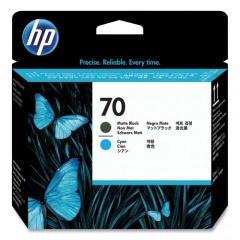 HP 70, (C9404A) Matte Black/Cyan Printhead
