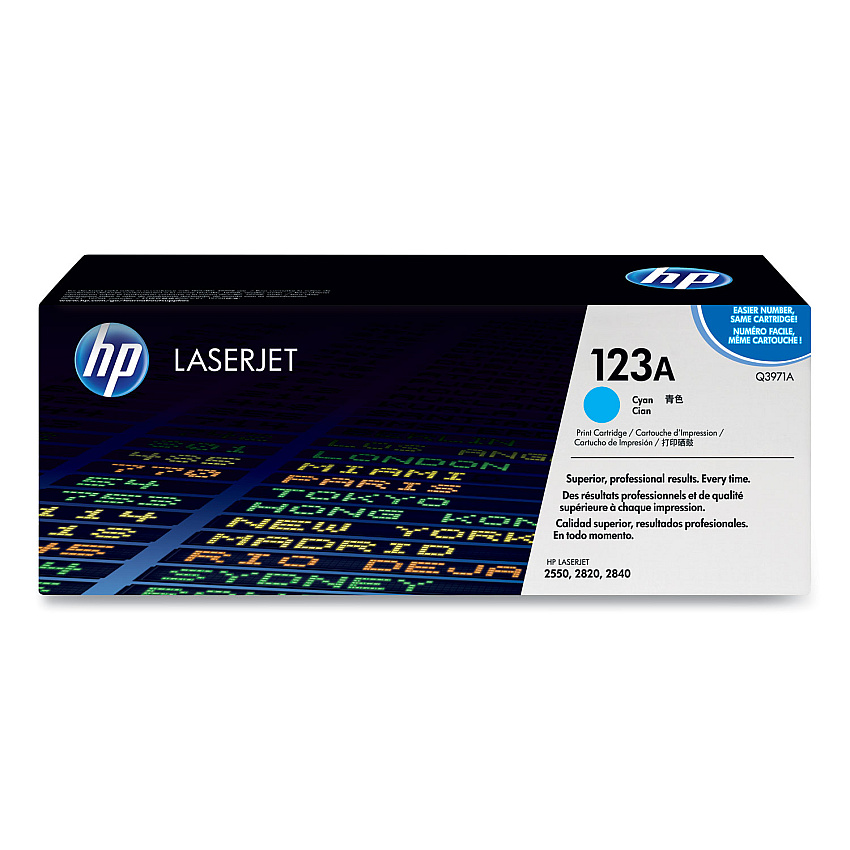 HP 123A, (HEWQ3971A) Cyan Original LaserJet Toner Cartridge