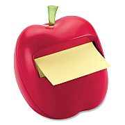Post-it Pop-up Notes Apple-Shaped Dispenser, For 3 x 3 Pads, Red, Includes 50-Sheet Canary Yellow Pop-Up Pad (MMMAPL330)